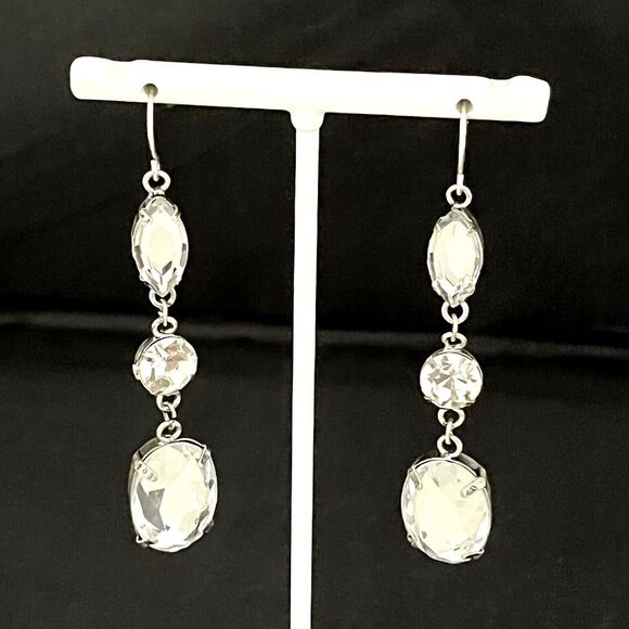 Vintage Earrings Faceted Stones 80s Runway Glam 1H - Picture 6 of 7